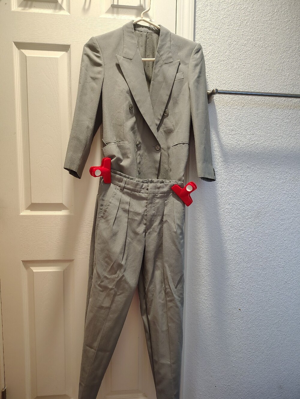 Handmade. Hoy Grey Formal Suit -size 9 Custom Pleated Set